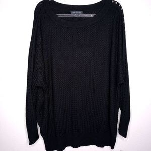 Lane Bryant Black Loose Knit Sweater